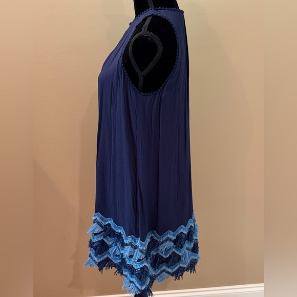 Women’s Anthropologie Maeve Festivity Swing Navy Dress- Size 2 - Picture 4 of 8